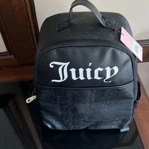 JUICY COUTURE black deboss shout it out backpack Juicy Couture | Bags | Juicy Couture Womens Black Debossed  main image 2